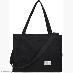 Corduroy Tote Crossbody Bag Adjustable Straps Large Capacity Travel Work